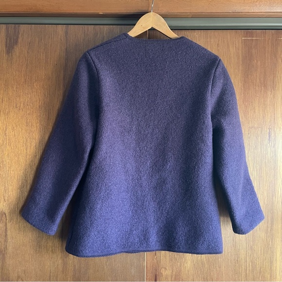 💜 Vintage PURPLE Geiger Wool Cardigan /Jacket 💜 - Picture 2 of 7